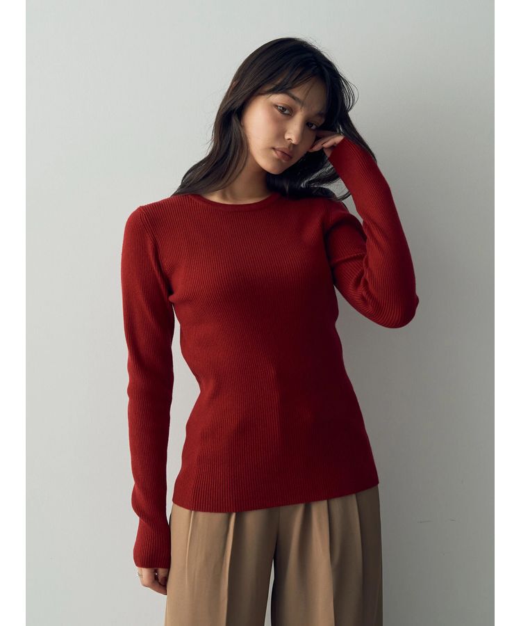 YECCA VECCA「クルーネックリブ編みニット」|ニット・セーター|