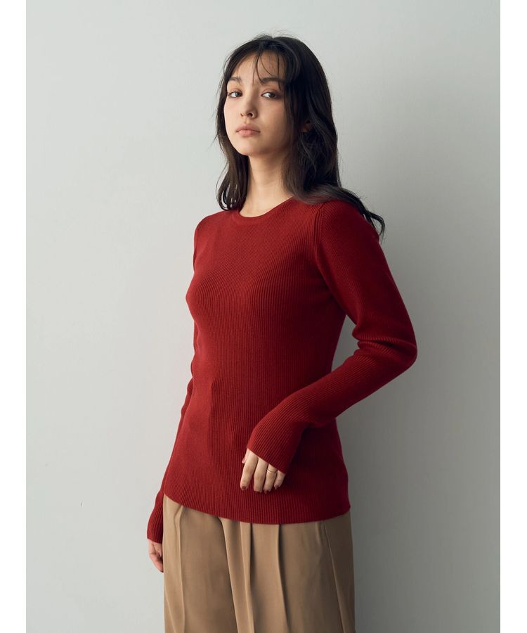 YECCA VECCA「クルーネックリブ編みニット」|ニット・セーター|