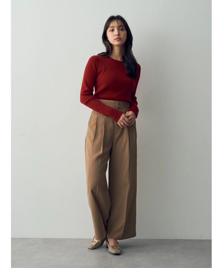 YECCA VECCA「クルーネックリブ編みニット」|ニット・セーター|