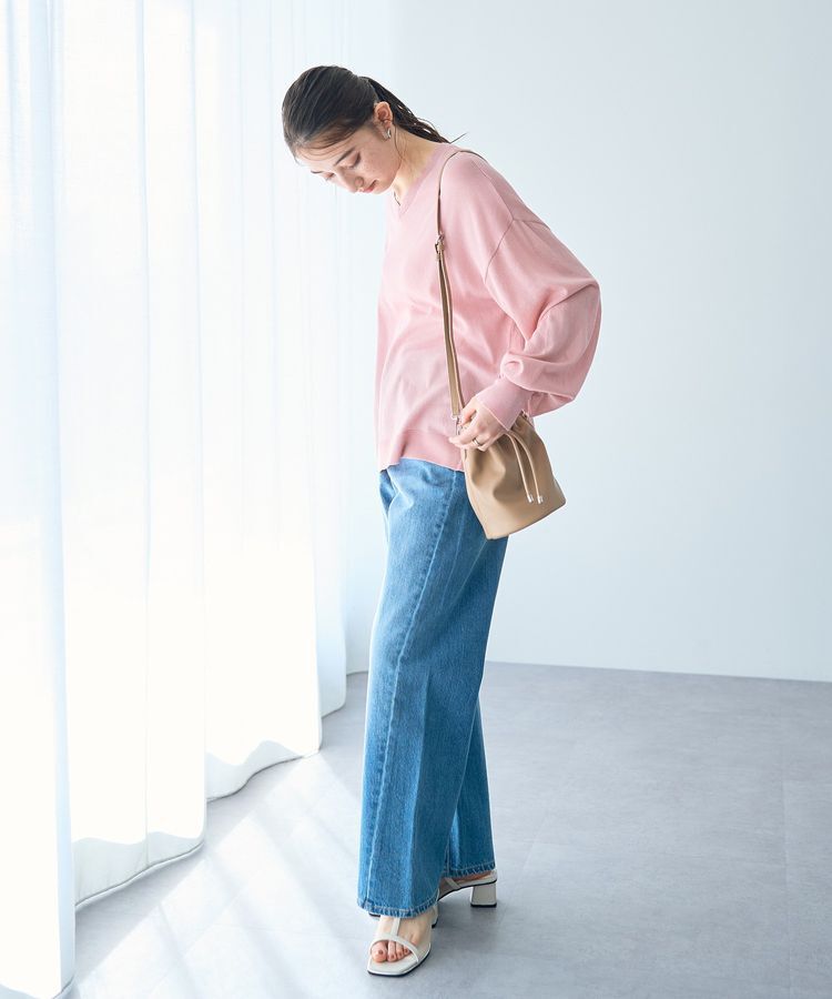 Editt by YECCA VECCA「Vネック袖シアーニット」|ニット・セーター|