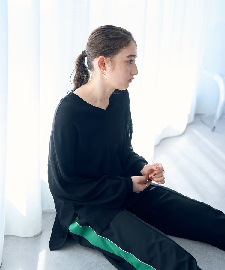 Editt by YECCA VECCA「Vネック袖シアーニット」|ニット・セーター|