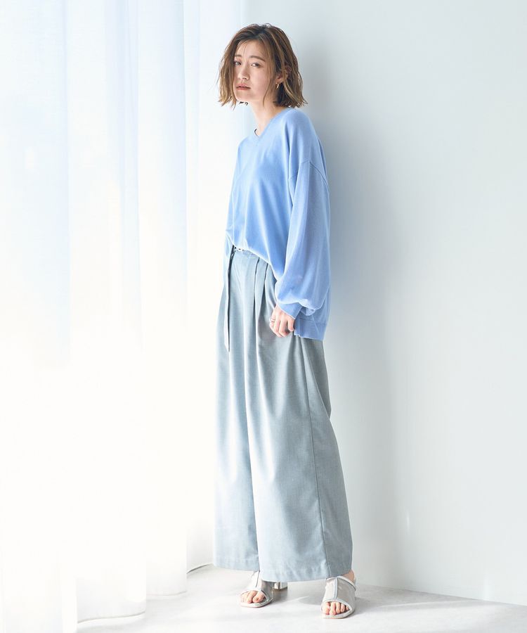 Editt by YECCA VECCA「Vネック袖シアーニット」|ニット・セーター|