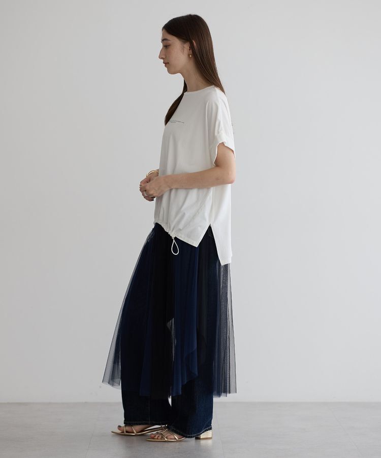 YECCA VECCA「裾ドロストデザインロゴTee」|Tシャツ・カットソー|