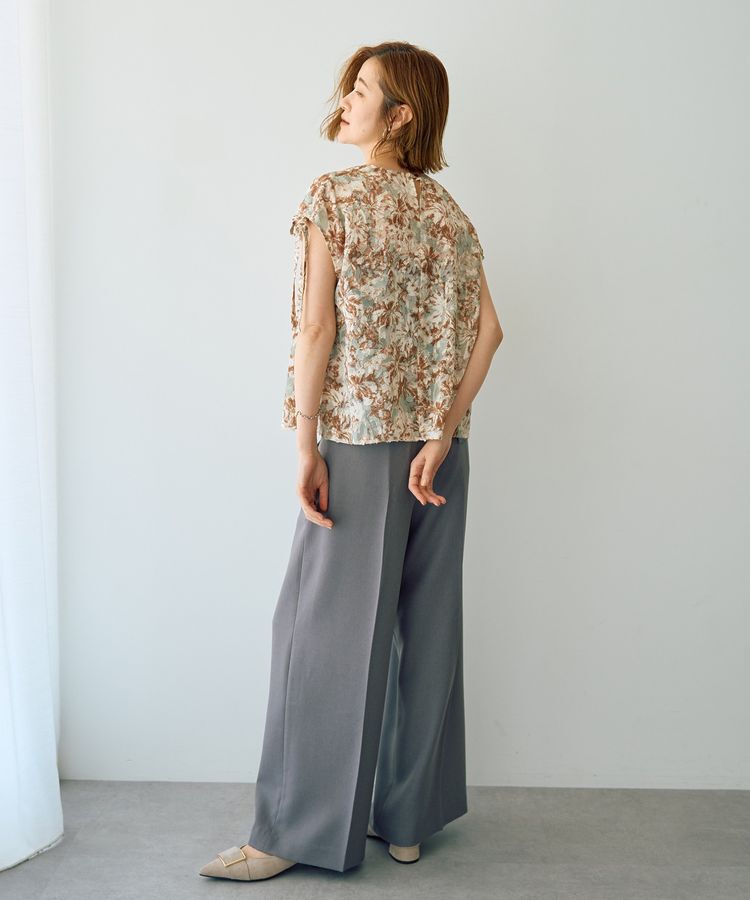 YECCA VECCA「【DOLL UP OOPS】フラワープリントギャザーブラウス」|シャツ・ブラウス|