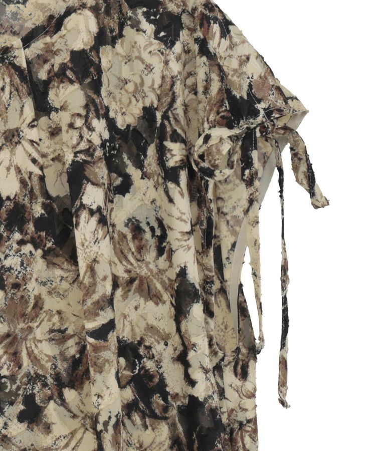 YECCA VECCA「【DOLL UP OOPS】フラワープリントギャザーブラウス」|シャツ・ブラウス|