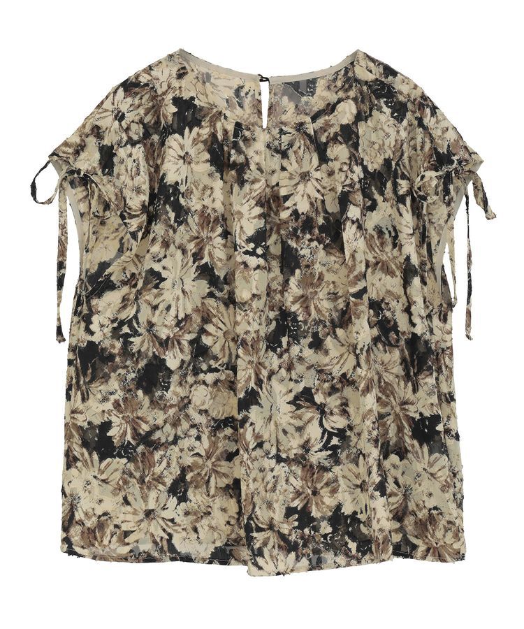 YECCA VECCA「【DOLL UP OOPS】フラワープリントギャザーブラウス」|シャツ・ブラウス|