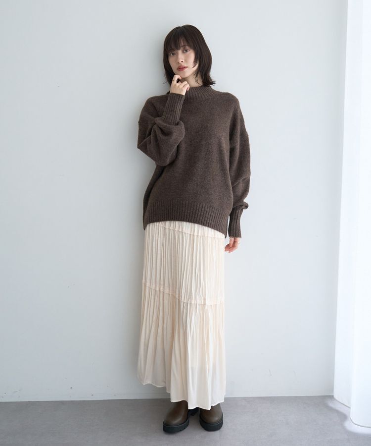 YECCA VECCA「ランダムプリーツサテンマーメイドスカート」|スカート|