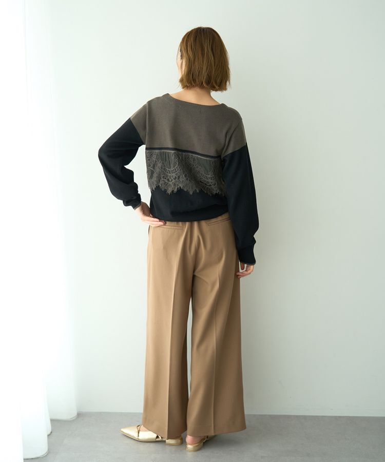 YECCA VECCA「バイカラーレースニット」|ニット・セーター|