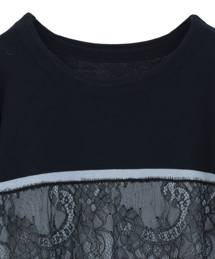 YECCA VECCA「バイカラーレースニット」|ニット・セーター|