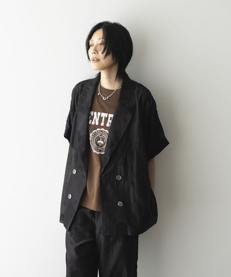 GARAGE OF GOOD CLOTHING「シアー刺繍半袖ジャケット」|テーラードジャケット|