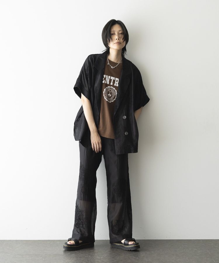 GARAGE OF GOOD CLOTHING「シアー刺繍半袖ジャケット」|テーラードジャケット|