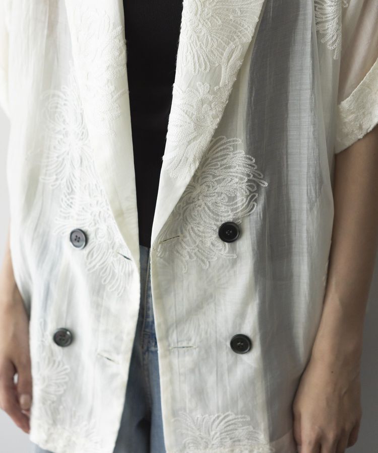 GARAGE OF GOOD CLOTHING「シアー刺繍半袖ジャケット」|テーラードジャケット|