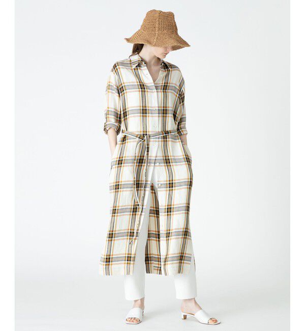 allureville「リオペルチェックシャツワンピース」|ワンピース|オレンジ