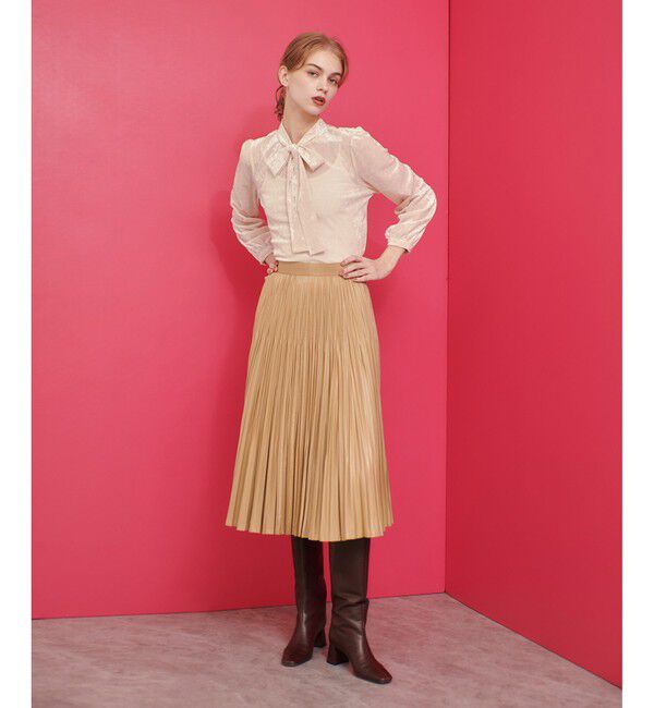 LOULOU WILLOUGHBY「【LOULOU WILLOUGHBY】シアーベロアリボンプルオーバー」|Tシャツ・カットソー|