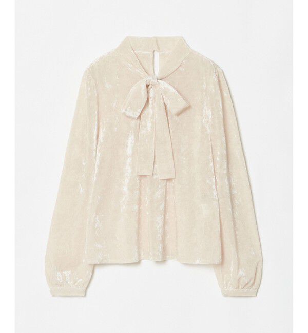 LOULOU WILLOUGHBY「【LOULOU WILLOUGHBY】シアーベロアリボンプルオーバー」|Tシャツ・カットソー|