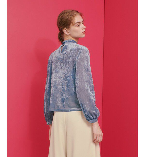 LOULOU WILLOUGHBY「【LOULOU WILLOUGHBY】シアーベロアリボンプルオーバー」|Tシャツ・カットソー|