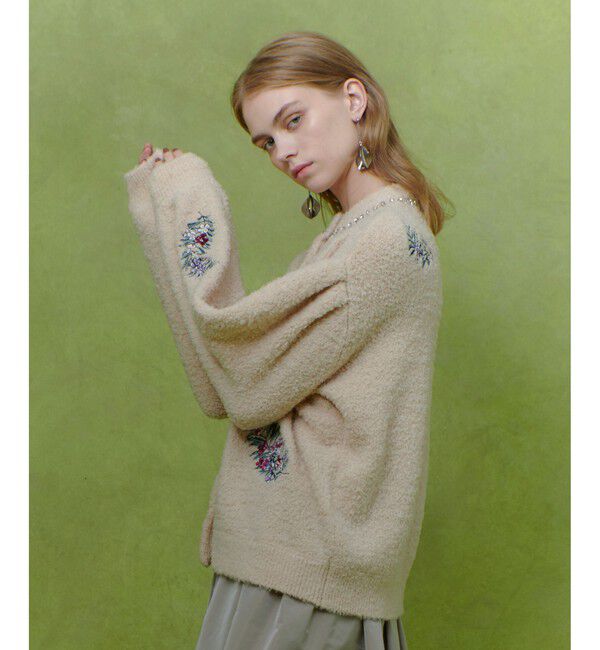 LOULOU WILLOUGHBY「【LOULOU WILLOUGHBY】フラワーズエンブロイダリーカーディガン」|カーディガン|