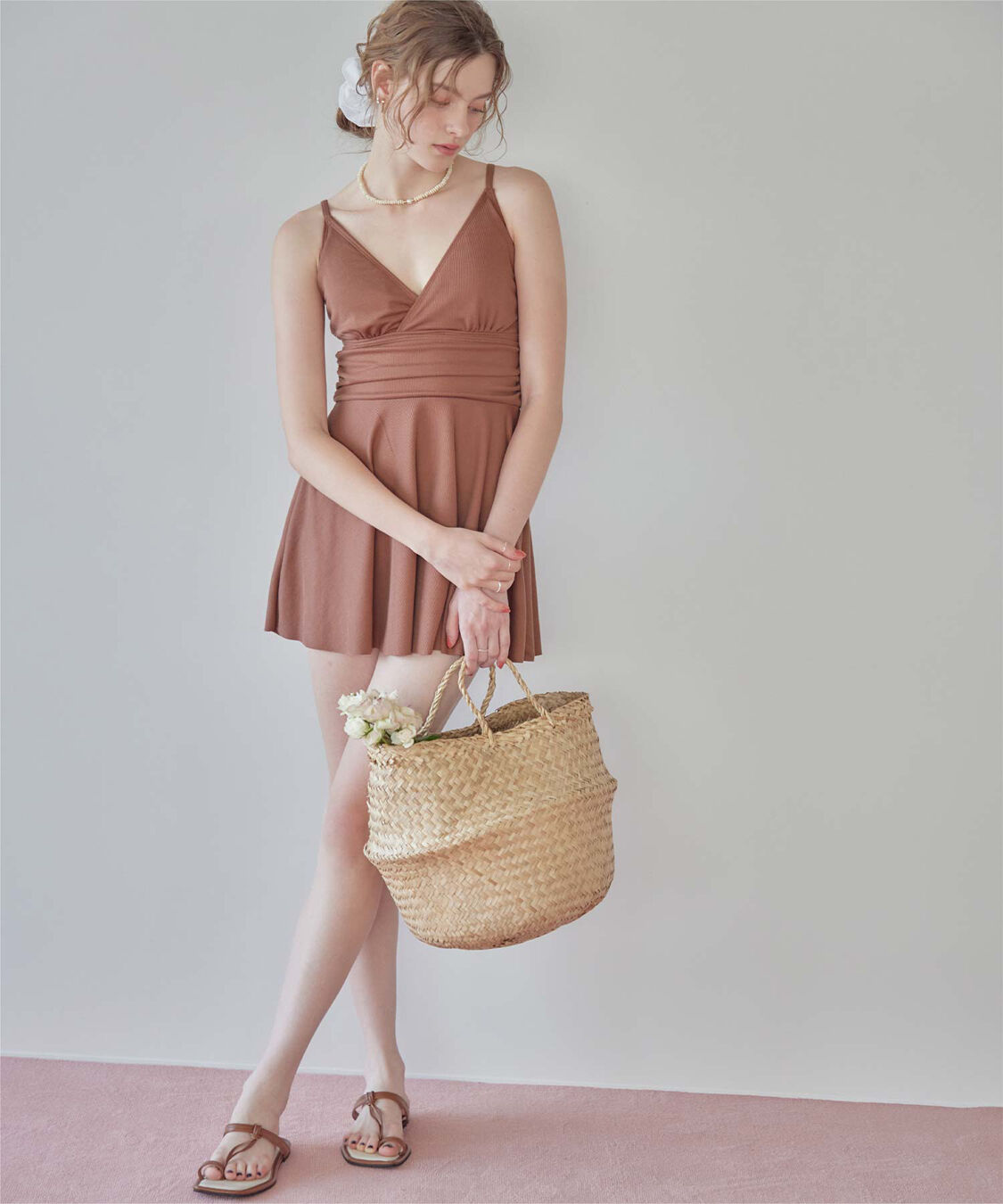 SEA DRESS「スカート付Vネックワンピース」|ビキニ|