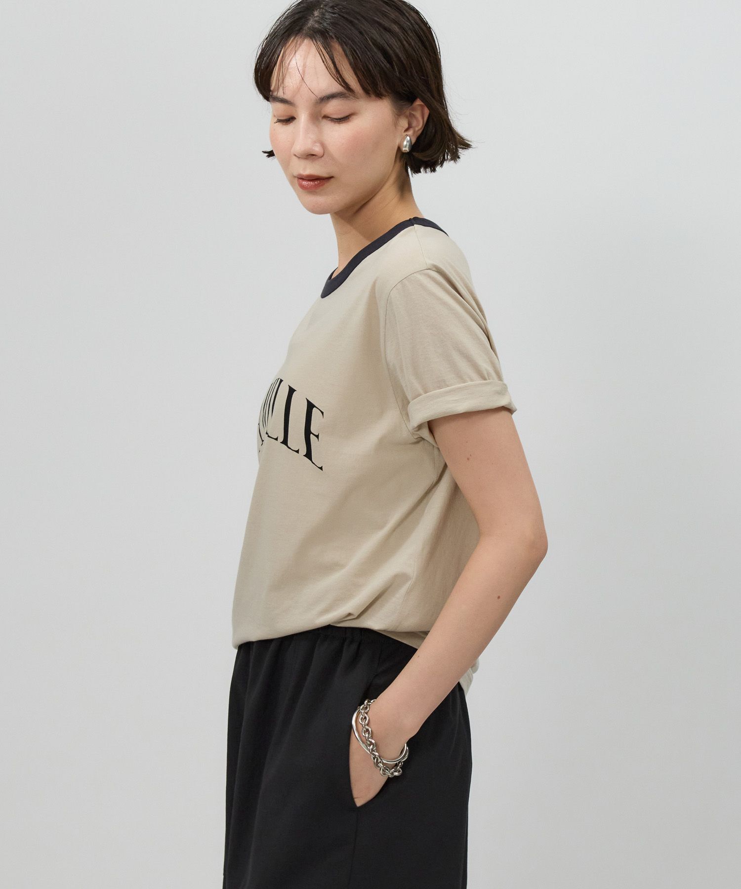 BABYLONE「CAMILLEバイカラーTシャツ」|Tシャツ・カットソー|