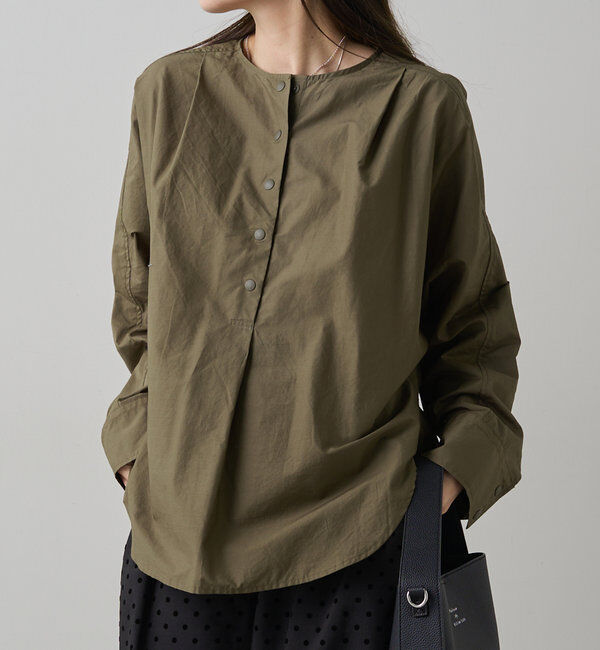  「タイプライタープルオーバーブラウス」|プルオーバー|カーキ