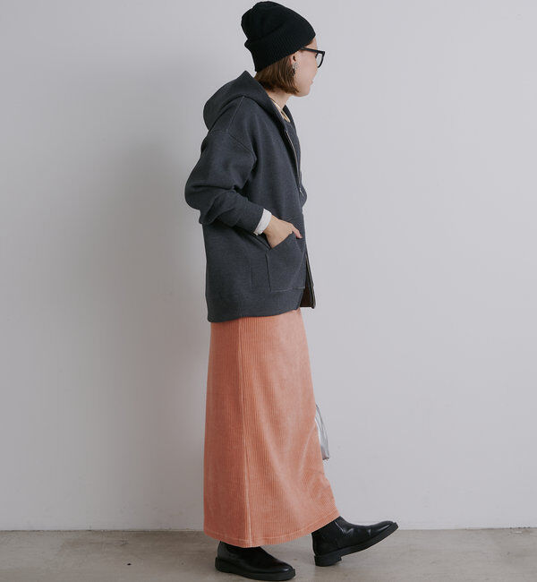  「【低身長・高身長対応】ストレッチコールスカート」|スカート|