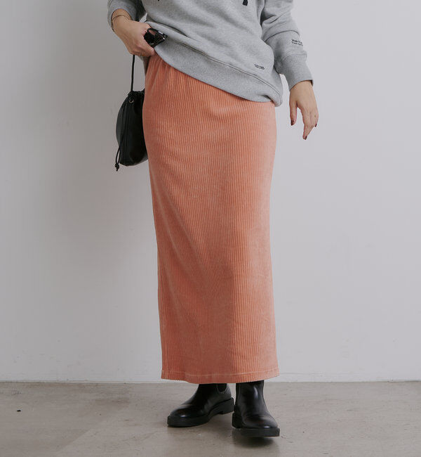  「【低身長・高身長対応】ストレッチコールスカート」|スカート|