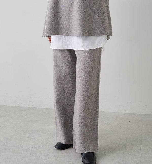  「ミラノリブニットフレアパンツ」|その他|グレー系その他