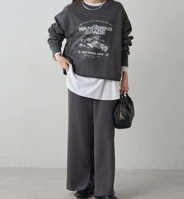  「ヴィンテージライクスペースプリント裏起毛スウェット」|プルオーバー|