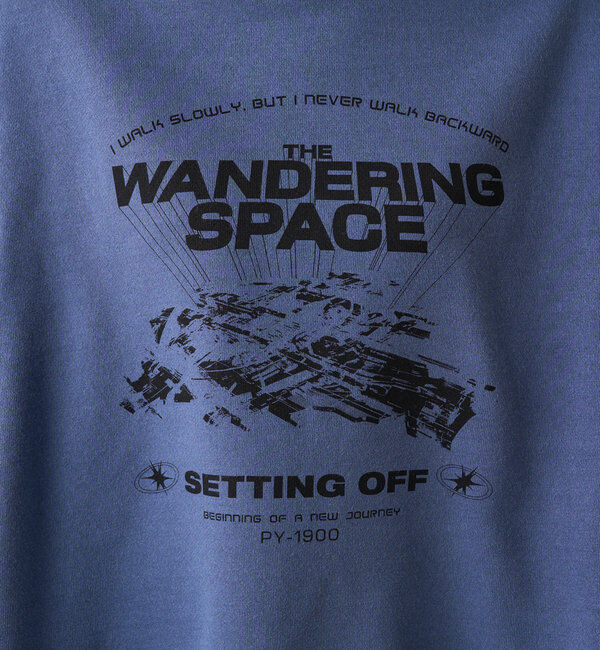  「ヴィンテージライクスペースプリント裏起毛スウェット」|プルオーバー|