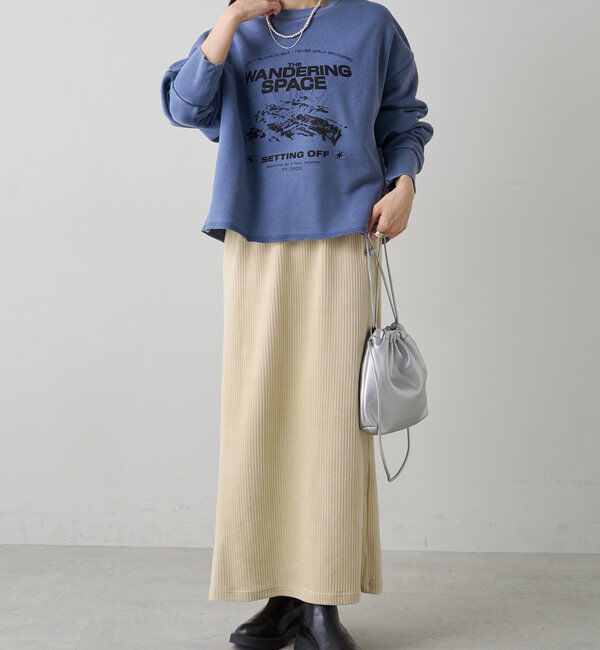  「ヴィンテージライクスペースプリント裏起毛スウェット」|プルオーバー|