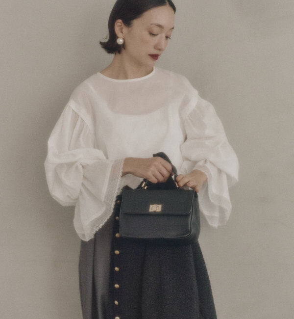  「フレア袖口レースブラウス」|プルオーバー|