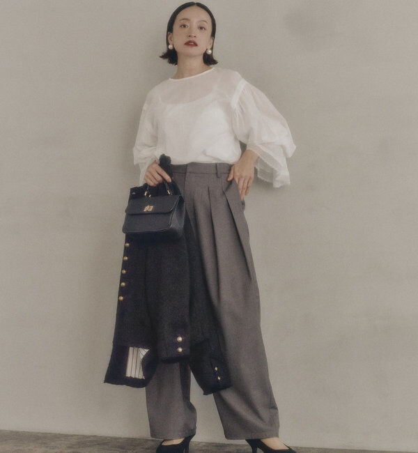  「フレア袖口レースブラウス」|プルオーバー|