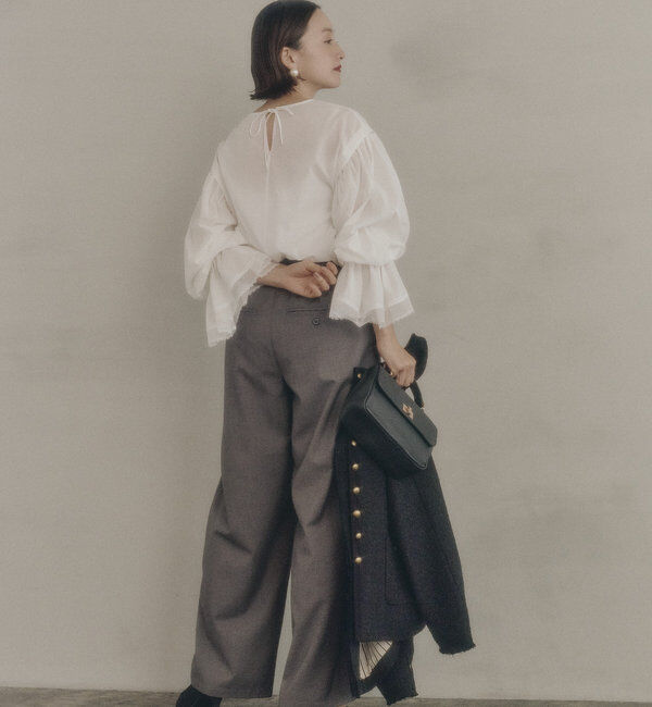  「フレア袖口レースブラウス」|プルオーバー|
