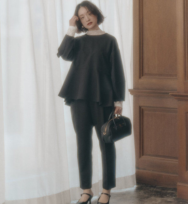  「【Du noir】バックリボンペプラムブラウス+スラックスパンツセット」|その他|