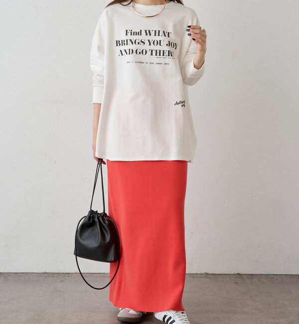  「【Du noir】ミラノリブニットナロースカート」|スカート|