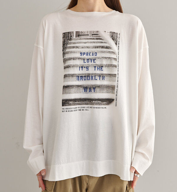  「コットンガーゼフォトプリントカットソー」|Tシャツ・カットソー|