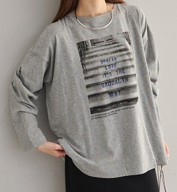  「コットンガーゼフォトプリントカットソー」|Tシャツ・カットソー|