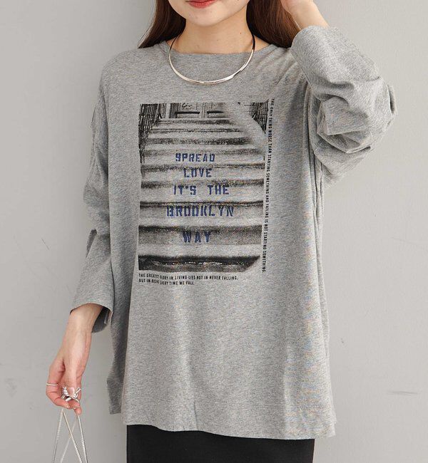  「コットンガーゼフォトプリントカットソー」|Tシャツ・カットソー|