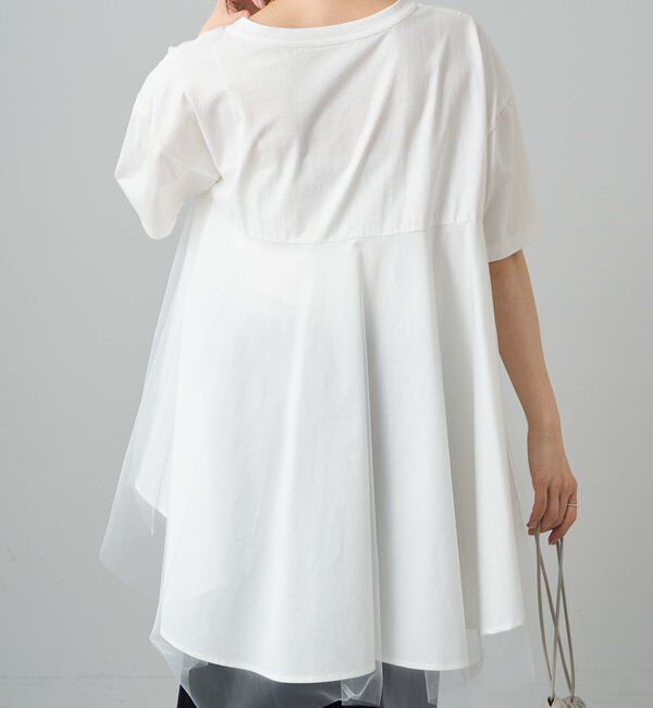  「《リバイバル》【WEB限定/Du noir】チュールドッキングTシャツ」|プルオーバー|