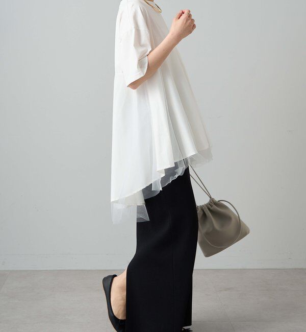  「《リバイバル》【WEB限定/Du noir】チュールドッキングTシャツ」|プルオーバー|