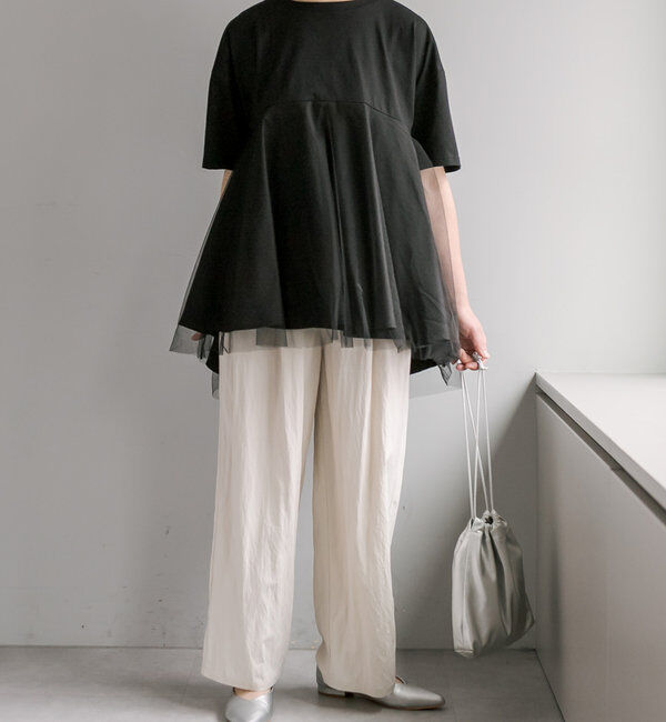  「《リバイバル》【WEB限定/Du noir】チュールドッキングTシャツ」|プルオーバー|