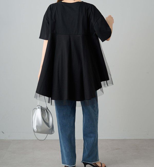  「《リバイバル》【WEB限定/Du noir】チュールドッキングTシャツ」|プルオーバー|