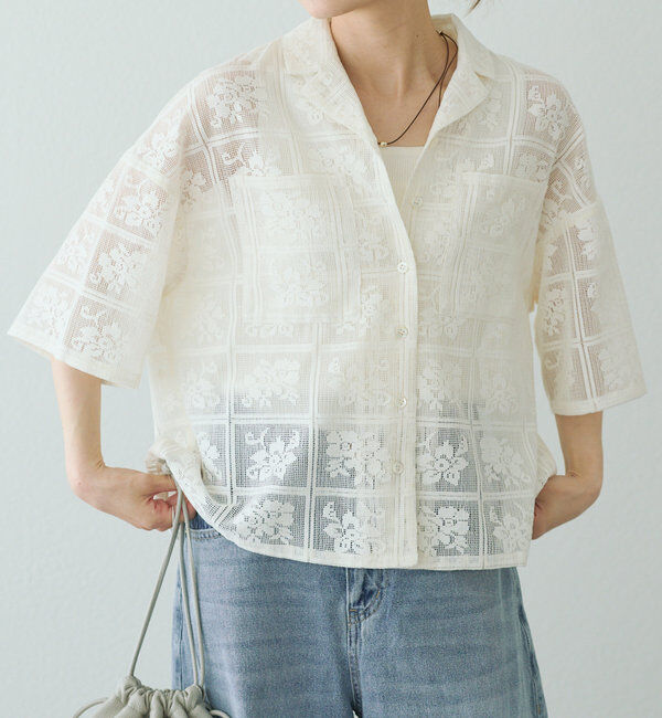  「クロシェット風レースブラウス」|シャツ・ブラウス|