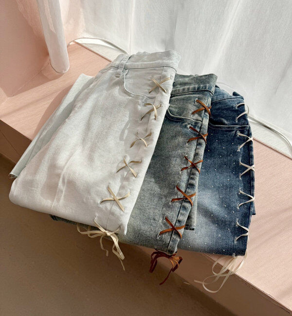  「レースアップデニムパンツ/SM展開」|その他|