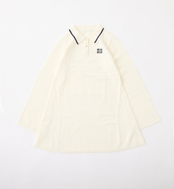  「ポロ襟ニットワンピース」|ワンピース|