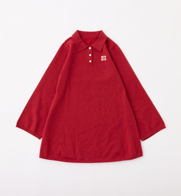  「ポロ襟ニットワンピース」|ワンピース|