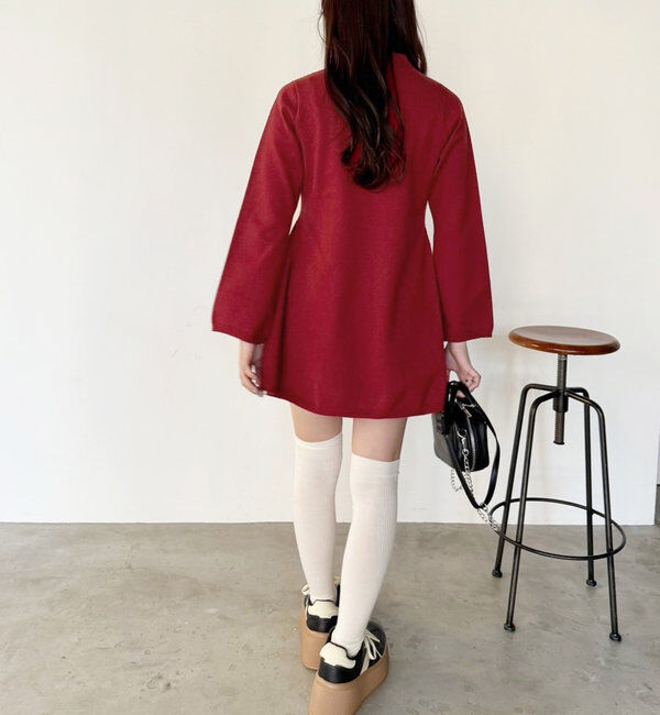  「ポロ襟ニットワンピース」|ワンピース|