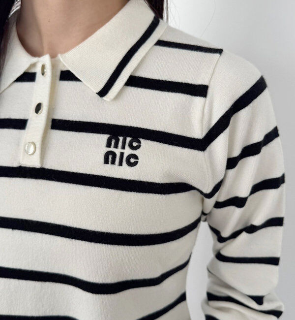  「ポロ襟ニットワンピース」|ワンピース|