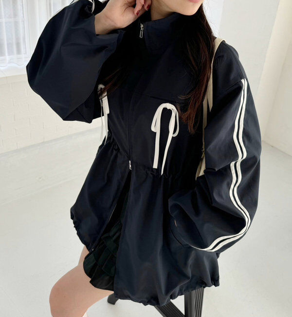  「サイドラインリボンブルゾン」|ダウンベスト・ベスト|