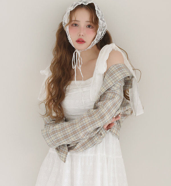  「肩リボンティアードキャミワンピース」|ワンピース|